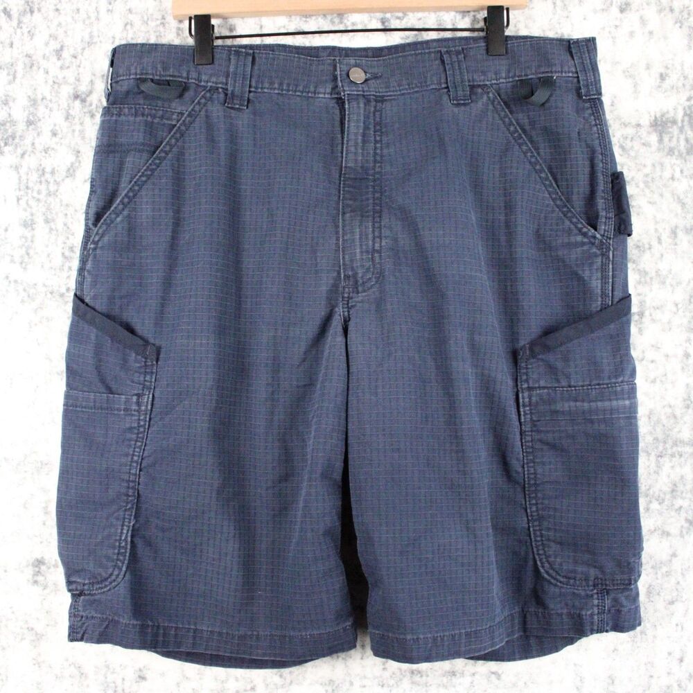 Carhartt Cargo Shorts Men's 38 Navy Rugged Loose Fit Work Utility 103645-NVY